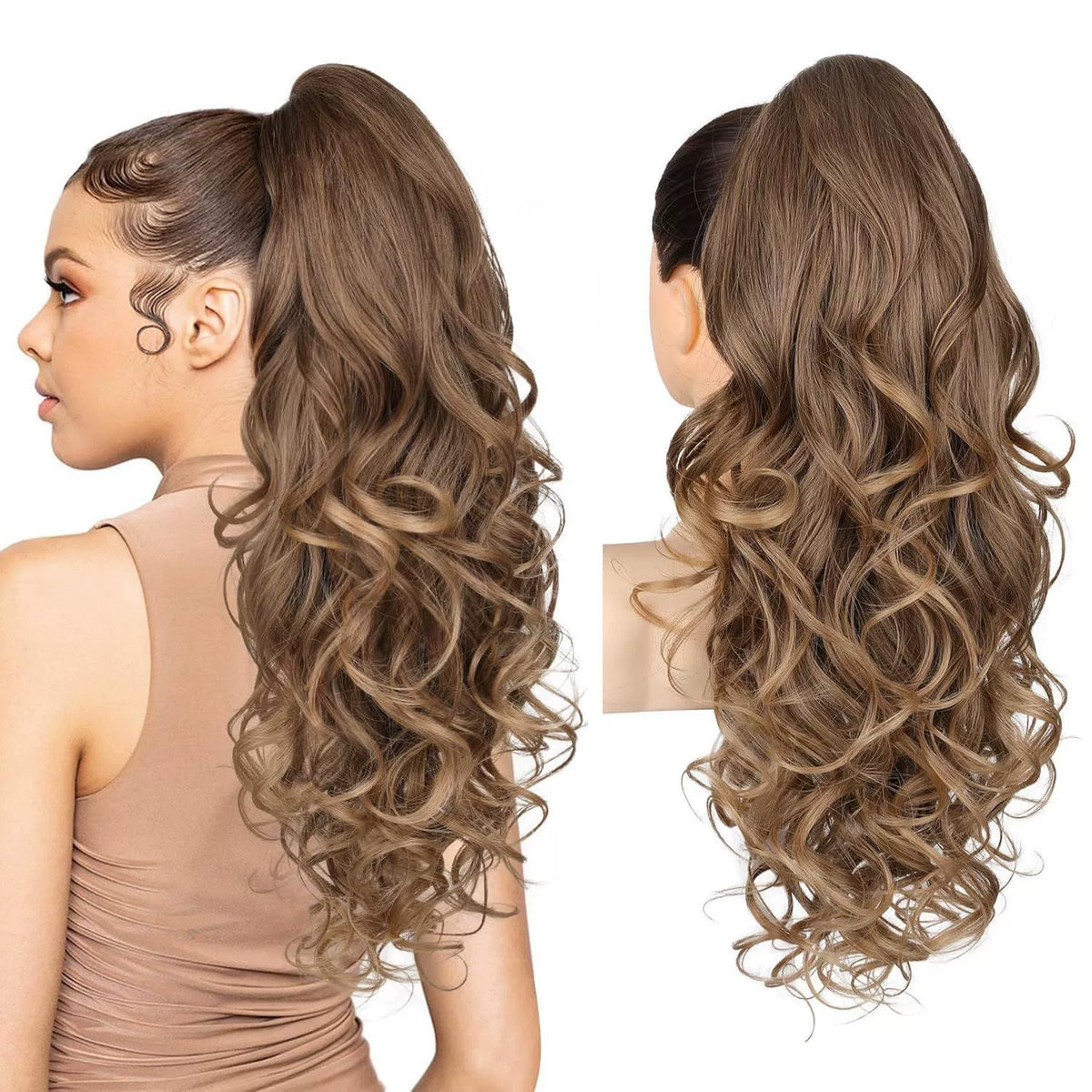 💜Tijdelijke promotie 50% OFF💜Clip-on golvende paardenstaart verlenging