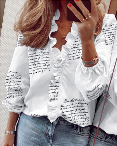 👚 NU 50% KORTING! ✨ Damesblouse met ruches en pofmouwen – Leuk ontwerp, losse pasvorm en veelzijdige stijl voor elke gelegenheid 🍃