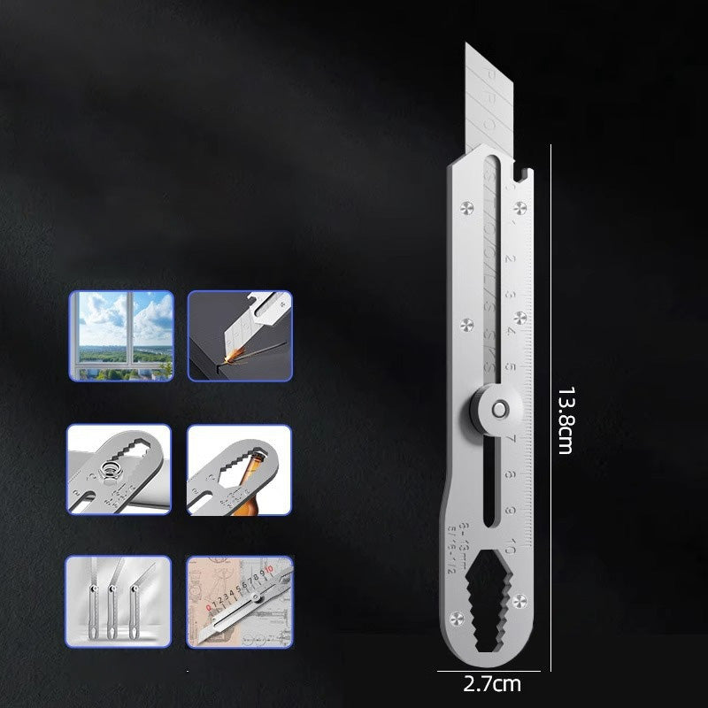 🔥 50% korting! Veelzijdig cuttermes met afbreekbaar mes – Multitool, schraper, sleutel & flessenopener in 1! 🔧✂️