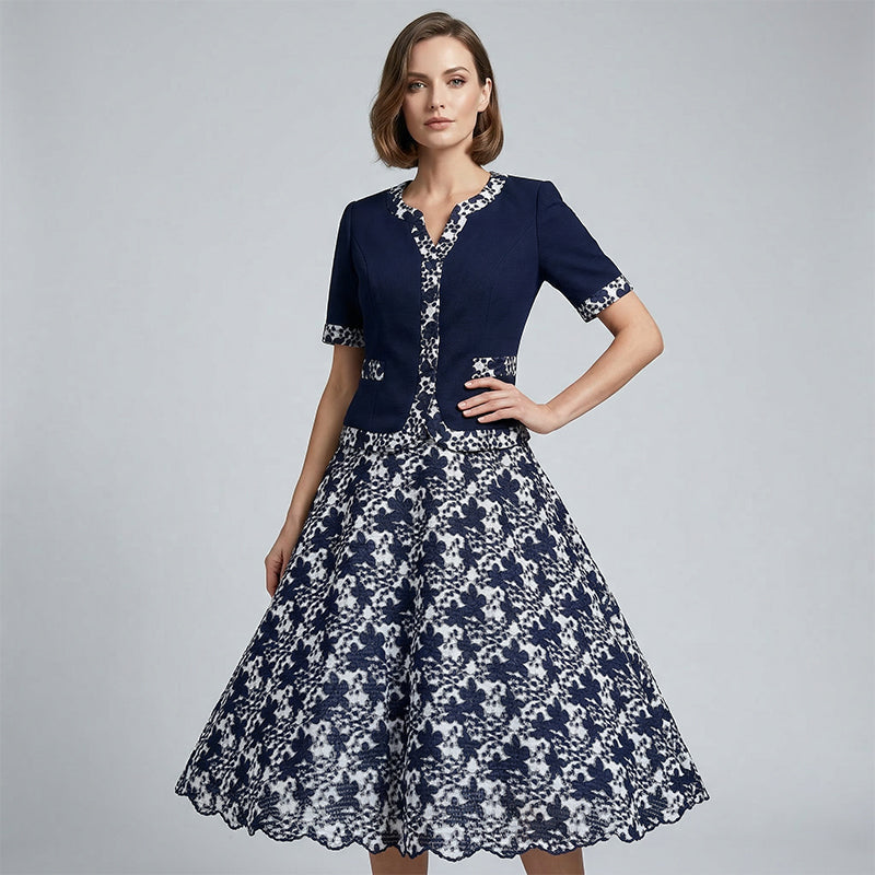 Elegante A-lijn Jurk met Bloemenprint