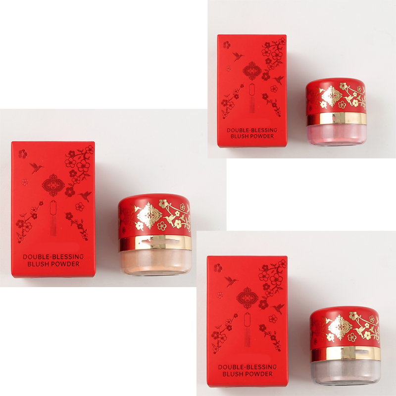 Draagbare poederblush met puff-applicator