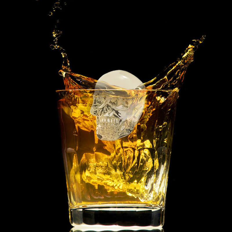 🥳 2026 HOT SALE 💀🧊 DIY siliconen ijsblokjeshouder in schedelvorm – Grote langzaam smeltende schedel voor whisky, cocktails en meer. ✨