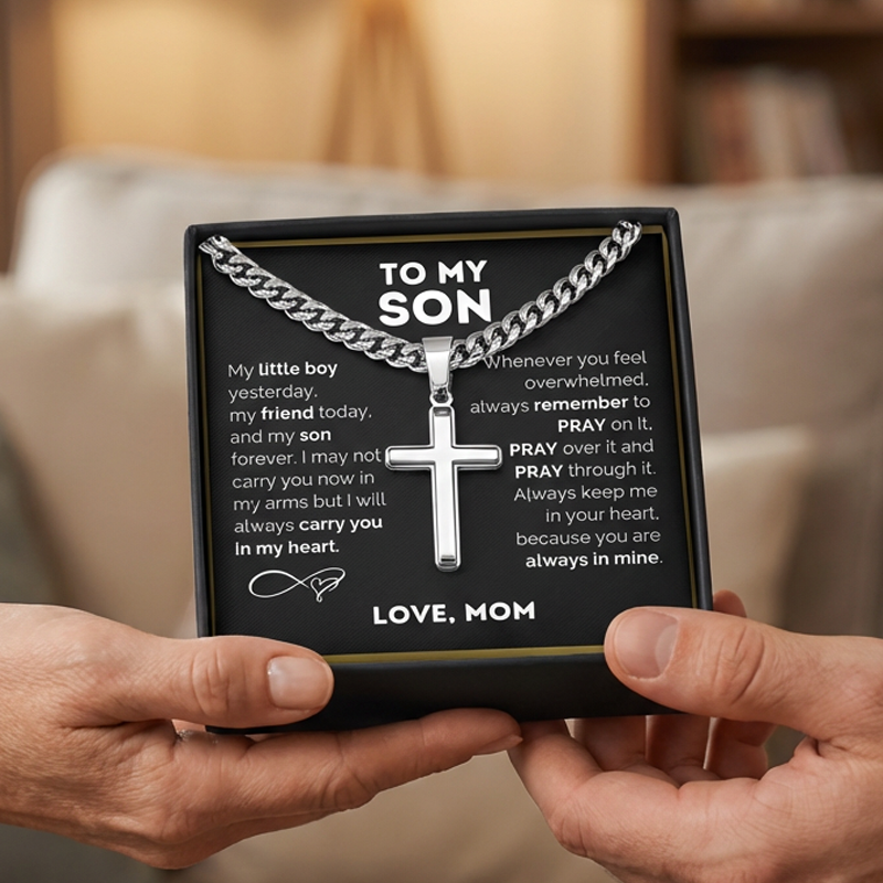 ⛓️ NU 50% KORTING! ✝️ Herenketting met kruishanger van roestvrij staal – Tijdloos symbool, duurzame materialen en een kant-en-klare geschenkverpakking 🎁