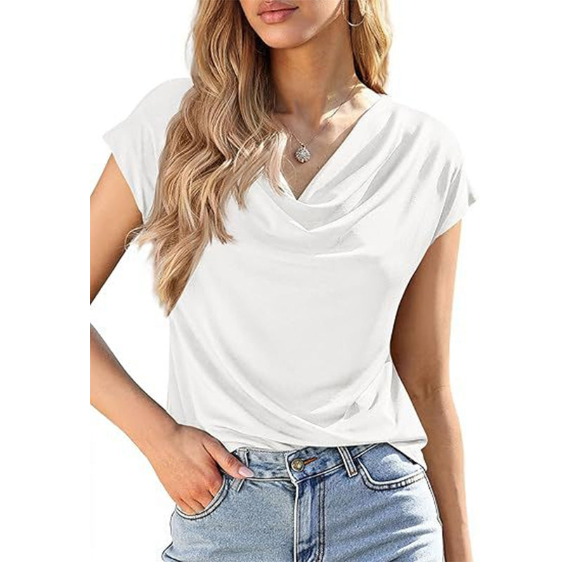 🔥 50% korting 🌸 Dames-top met col en kapmouwtjes 🌿