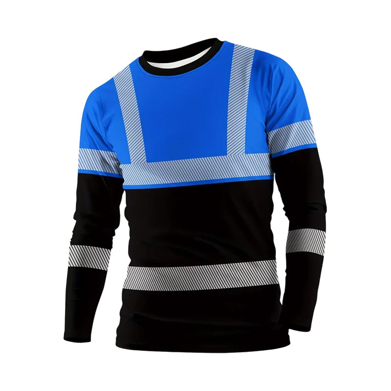 Herenshirt met print, ronde hals en lange mouwen