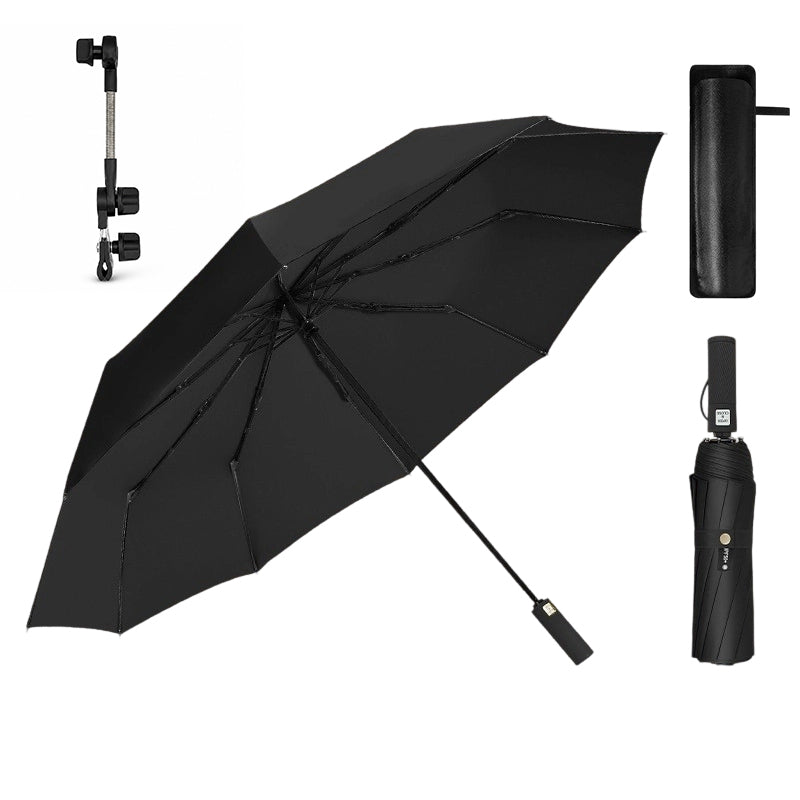 🌂Grote automatische zon- en regenspar – extra groot doek van 125 cm, UV-bestendig en sneldrogend.