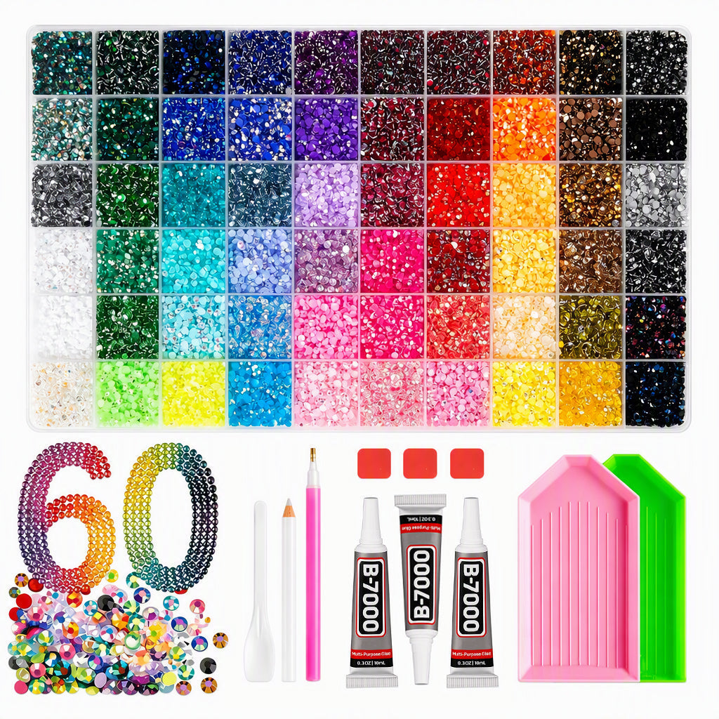 🔥✨ 50% KORTING! Van frustratie naar fonkelende creaties – deze strass kit met waxpen, lijm en 24/42/60 vakjes houdt je steentjes op hun plek. Perfect voor nagels, kleding & meer!