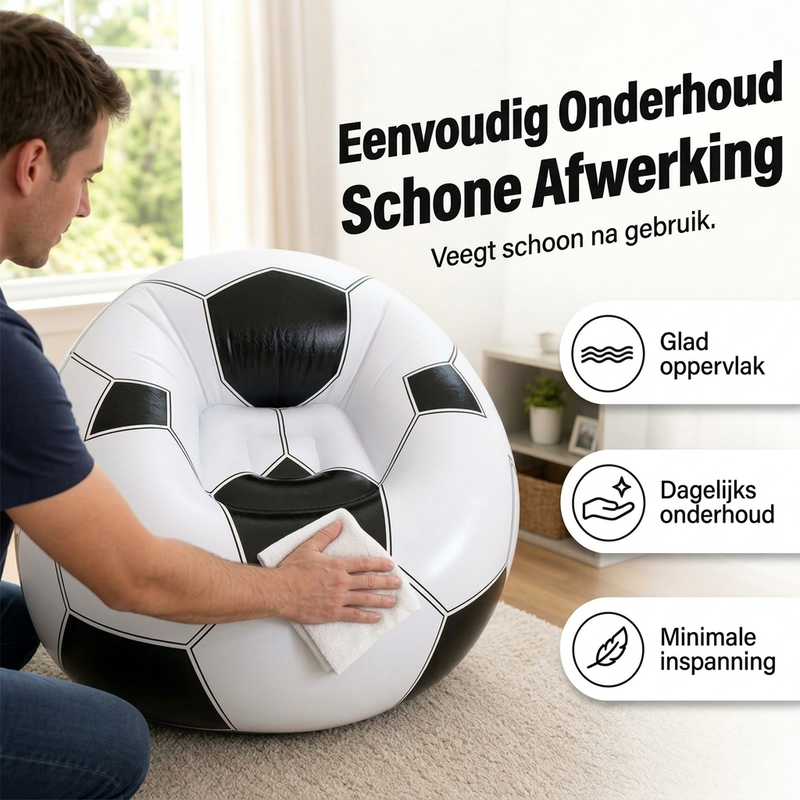 ⚽ Opblaasbare PVC Voetbalvormige Bank 🛋️– Leuk Voetbalontwerp, Duurzame & Draagbare Ligstoel voor Speelkamer, Feest, Slaapkamer & Wedstrijdavonden ✨