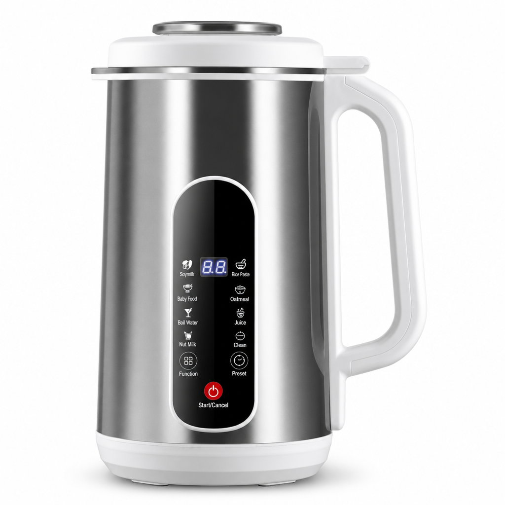 Multifunctionele sojamelkmachine van 304 roestvrij staal en krachtige blender met grote capaciteit, filterloze keukenmachine voor thuisgebruik met slimme timer