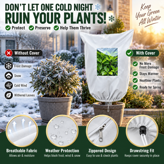 ❄🛡️ESSENTIEEL VOOR DE WINTERTUIN | Vorstbeschermhoes voor planten – Ademend, herbruikbaar beschermhoes voor struiken, potplanten & jonge bomen
