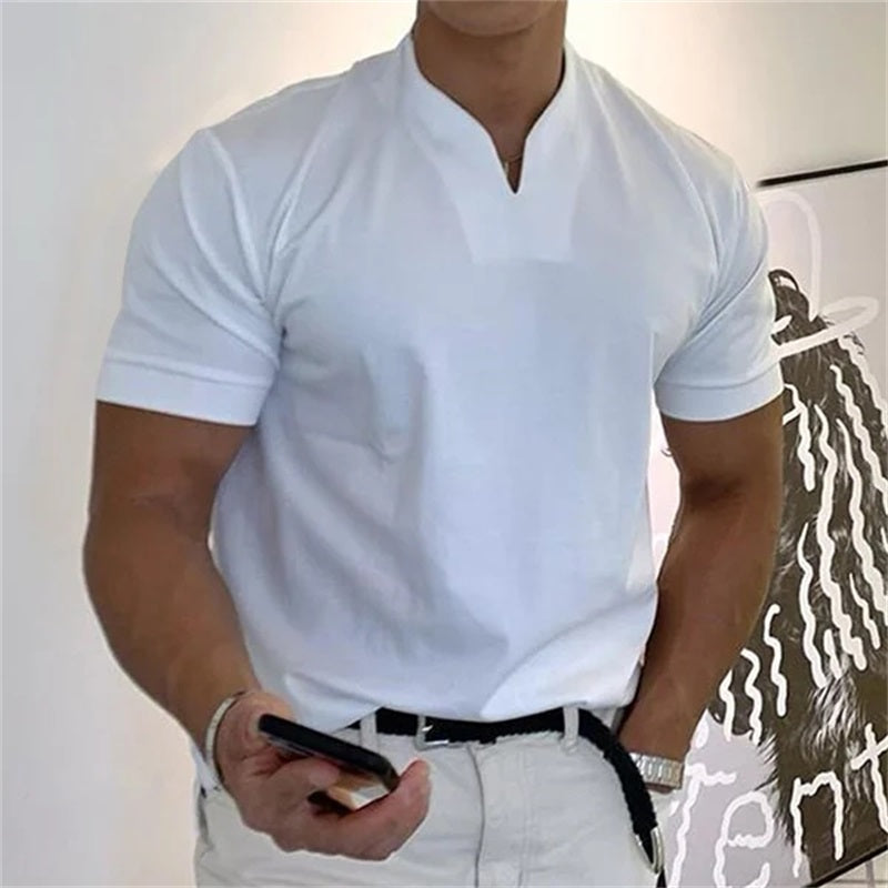 ⏰ Nu slechts 50% korting! 💎 Heren Gentlemans Zakelijke Korte Mouwen Fitness T-shirt