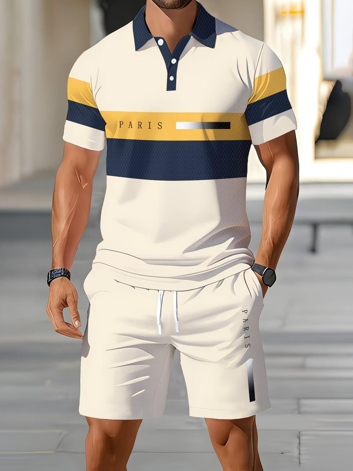 Geruite Polo Set Voor Heren | Sportieve Slim Fit