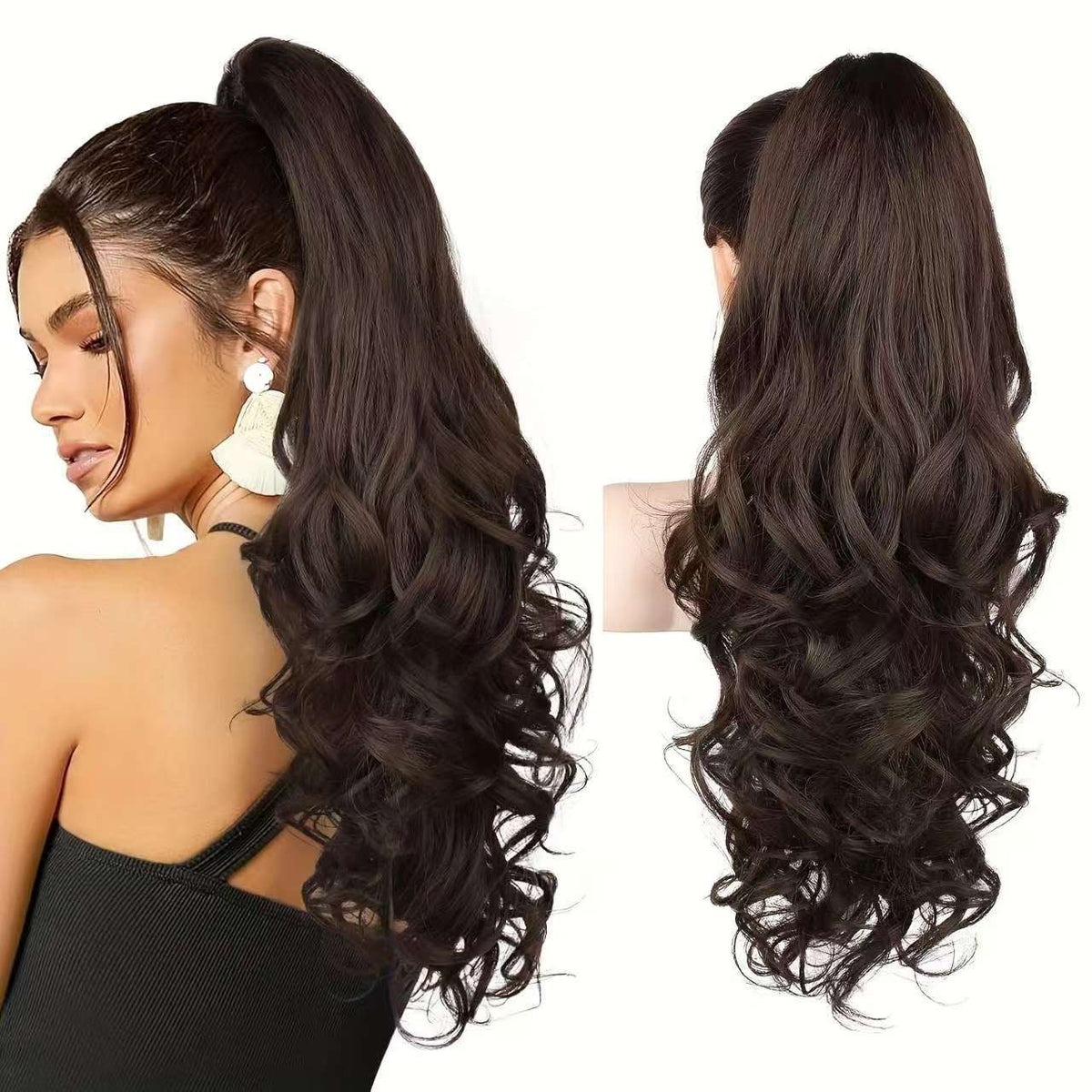 💜Tijdelijke promotie 50% OFF💜Clip-on golvende paardenstaart verlenging