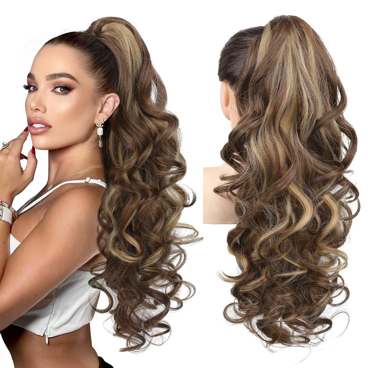 💜Tijdelijke promotie 50% OFF💜Clip-on golvende paardenstaart verlenging