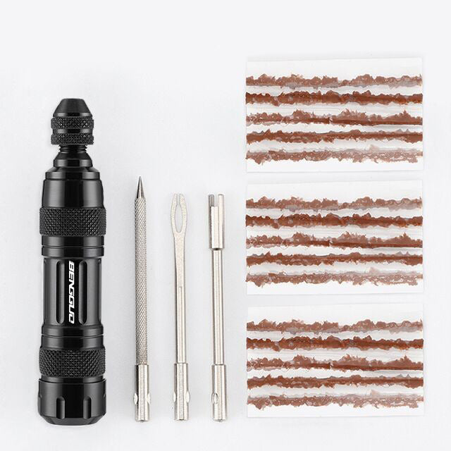 Reparatieset voor tubeless banden in een aluminium koffer