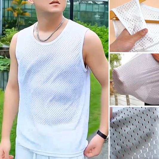 Heren Ice Silk Mesh Ademend Sneldrogend Atletische Tanktop