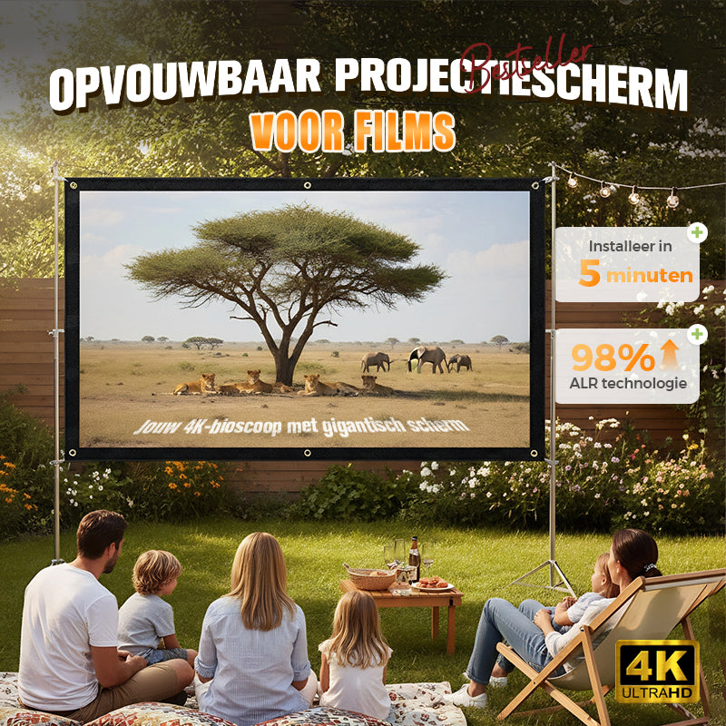 ⭐ 50% Korting🎬 HD matwit projectiescherm – De perfecte keuze voor een thuisbioscoop✨