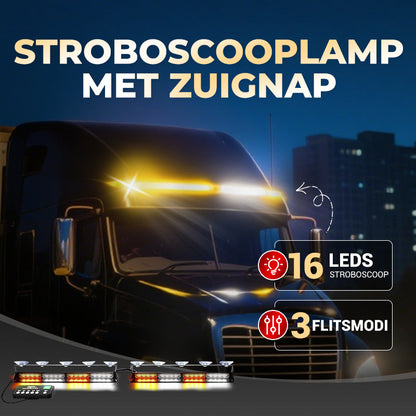 Waarschuwingslicht met zuignap voor voorruit voor voertuigen