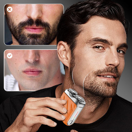 🔥Laatste Dag 50% UIT🔥Draagbaar Mini Roterend Elektrisch Scheerapparaat voor Mannen