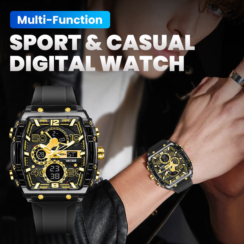 ⌚️Multifunctioneel digitaal sporthorloge – LED-achtergrondverlichting, stopwatch met een nauwkeurigheid van 1/100ste van een seconde en schokbestendige, waterdichte behuizing voor een nauwkeurige registratie van je prestaties ✨🏃‍♂️