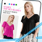 ✨ 50% KORTING 💖 Dames Casual Geplooide V-hals Korte Mouw Top