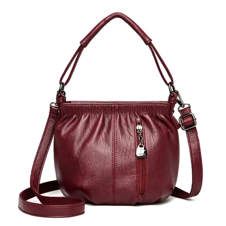 🥳2026 MEGA-AANBIEDING!💞Modieuze Eenvoudige Casual Geplooide Zachte PU Leren Schoudertas – NU 50% KORTING! 💼👜