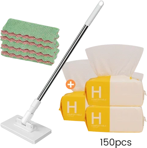 🧹💥 50% KORTING! Nooit meer bukken of vieze dweilen wassen! Deze uitschuifbare wegwerpmop met 360° draaikop en clip-on doekjes maakt elke vloer schoon in seconden – licht & handig!