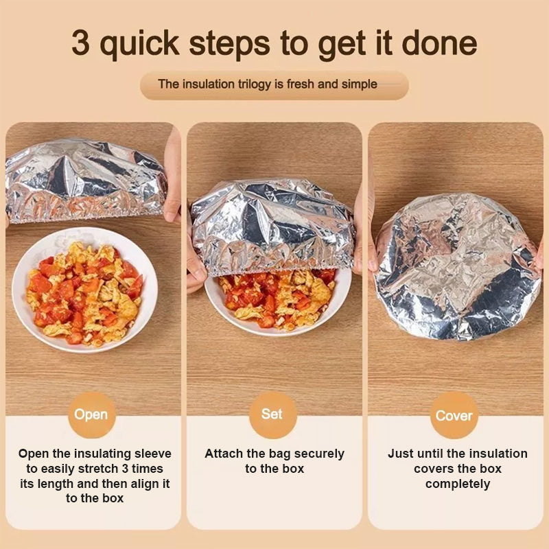 🔥 50% KORTING 🧊 Slimme isolatiehoes van aluminiumfolie 🍱 Houdt eten langer warm, herbruikbaar en perfect voor dagelijks gebruik en uitstapjes ✨