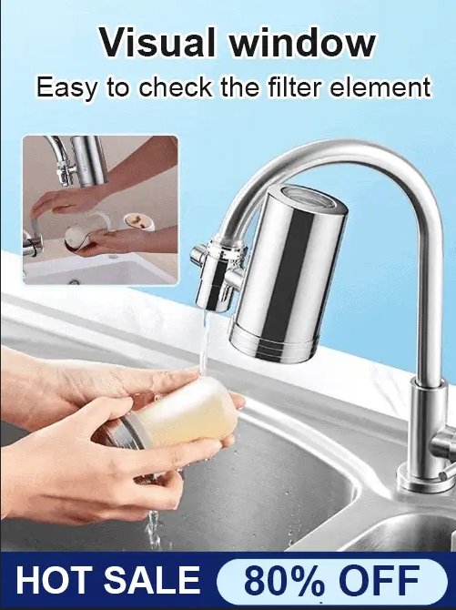 🎁Uitverkoop 50% UIT🔥 Installatievrije roestvrijstalen waterzuiveraar voor huishoudelijke kranen