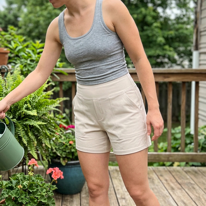 ✨ Dames shorts met hoge taille – Buikcorrigerend, 4-way stretch, boterzacht 🍑