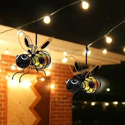 🐝 Zonne-energie bijenlamp, een prachtige decoratie om buiten op te hangen ❤️