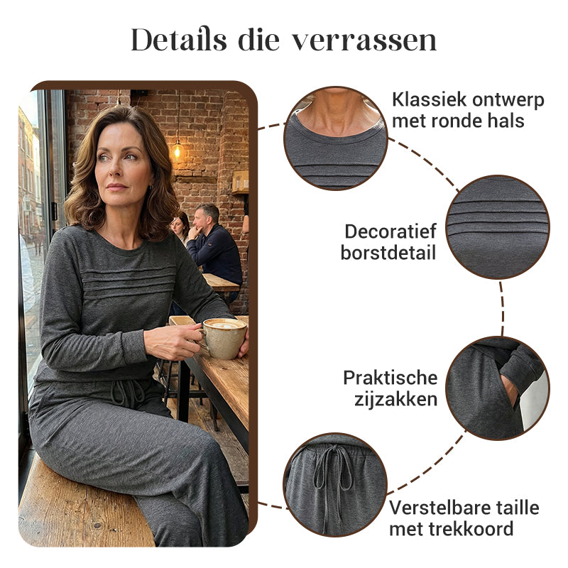 💥Uitverkoop 50% korting👗Dames casual set: top en broek met trekkoord