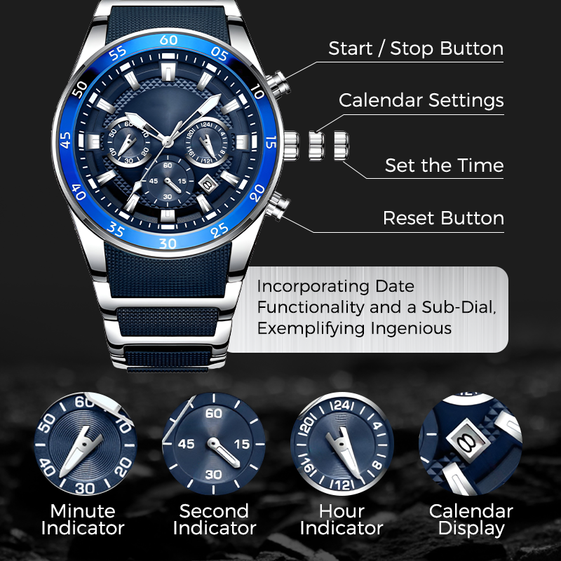 💎Luxe multifunctioneel quartzhorloge voor heren