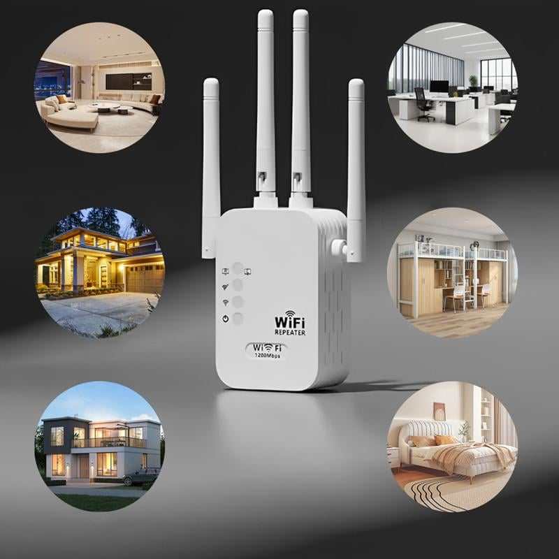 🎁Laatste dag aanbieding 50% 🔥WiFi-versterker 2025, 1200 Mbps dual-band (5 GHz/2,4 GHz) signaalversterker, dekt 930 m² en 50 apparaten, repeater met ethernetpoort voor thuis, cadeaus
