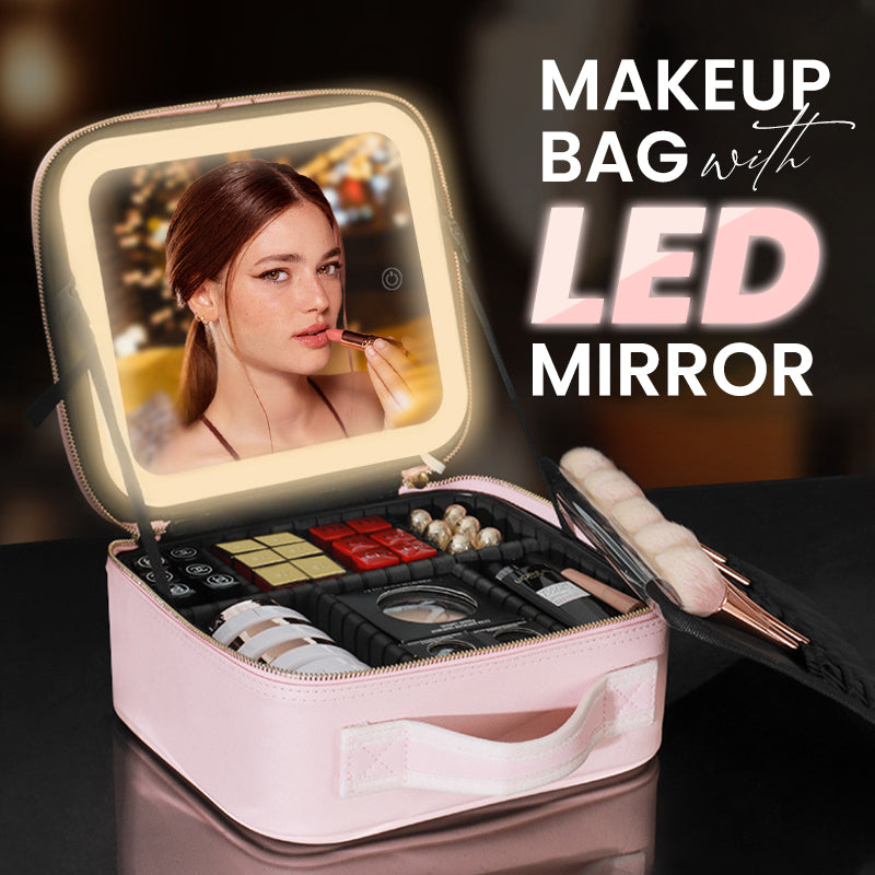 ✨ Draagbare make-uptas met LED-spiegel — Overal een onberispelijke make-up