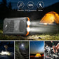 Draagbare powerbank op zonne-energie, oplader op zonne-energie met twee LED-zaklampen, powerbank voor op reis en kamperen