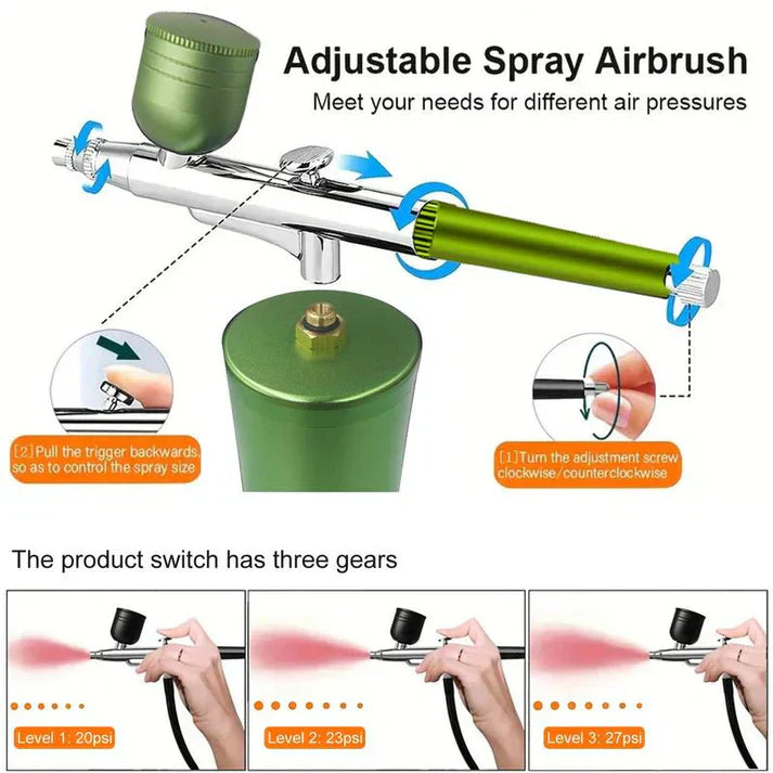 🎉Nieuwjaars Cadeau 50% KORTING!🎨Draadloze Draagbare Airbrushset met Compressor – Nauwkeurig Schilderen Overal, Altijd!