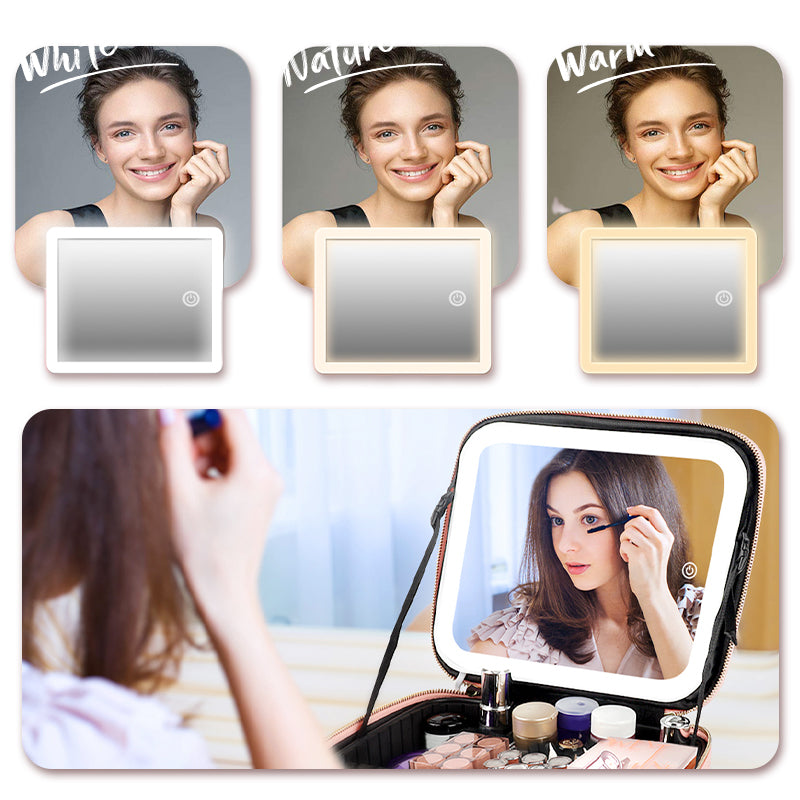 ✨ Draagbare make-uptas met LED-spiegel — Overal een onberispelijke make-up