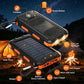 Draagbare powerbank op zonne-energie, oplader op zonne-energie met twee LED-zaklampen, powerbank voor op reis en kamperen