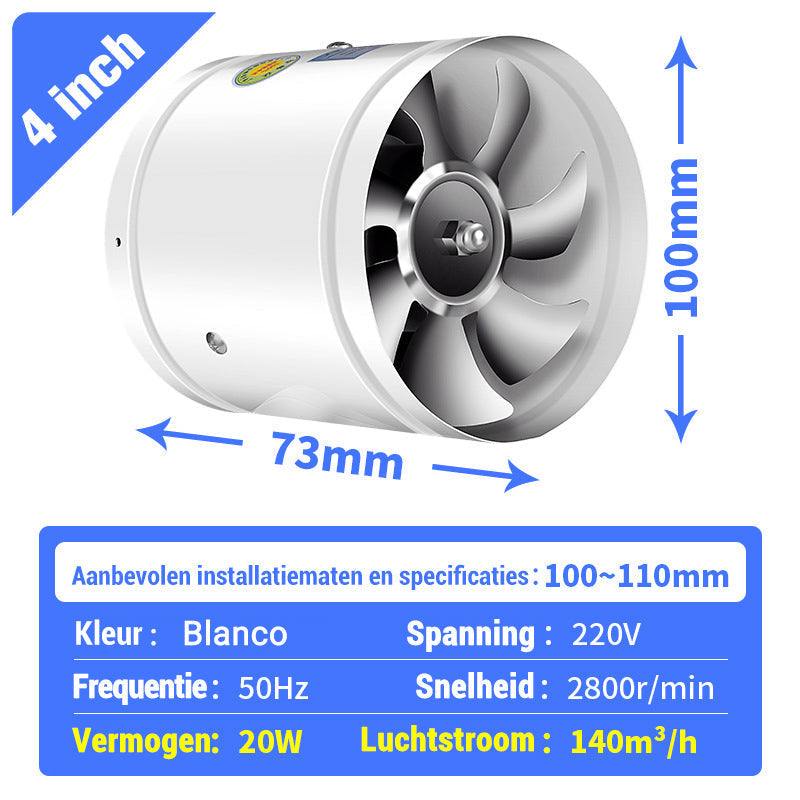 Super Zuigkracht-Multifunctionele Krachtige Stille Afzuigventilator