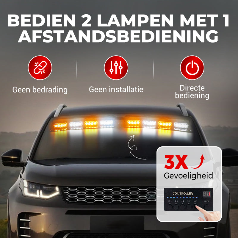 Waarschuwingslicht met zuignap voor voorruit voor voertuigen