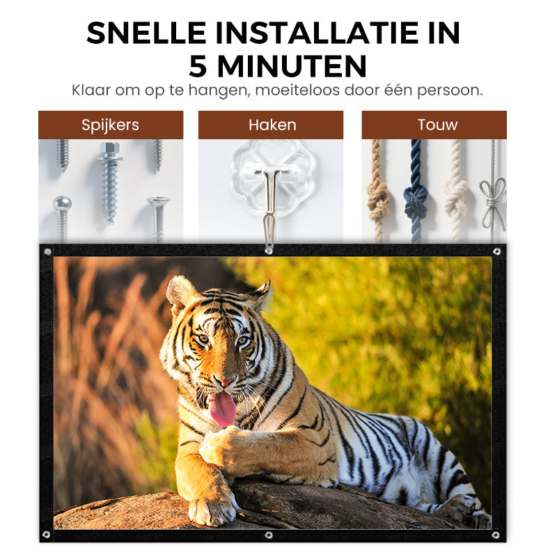 ⭐ 50% Korting🎬 HD matwit projectiescherm – De perfecte keuze voor een thuisbioscoop✨