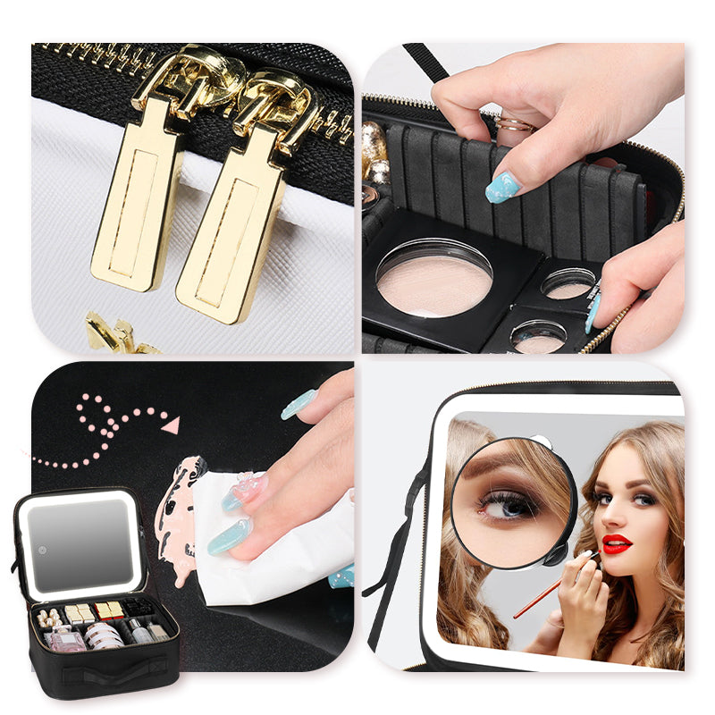 ✨ Draagbare make-uptas met LED-spiegel — Overal een onberispelijke make-up