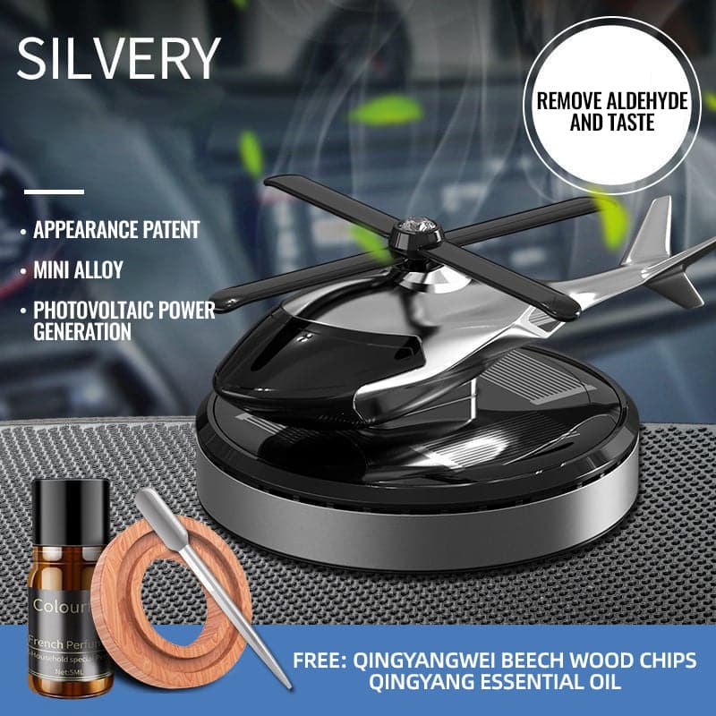 🚁 Luxe Zonne-energie Helikopter Auto Parfum | Verfrist de Lucht 🌿