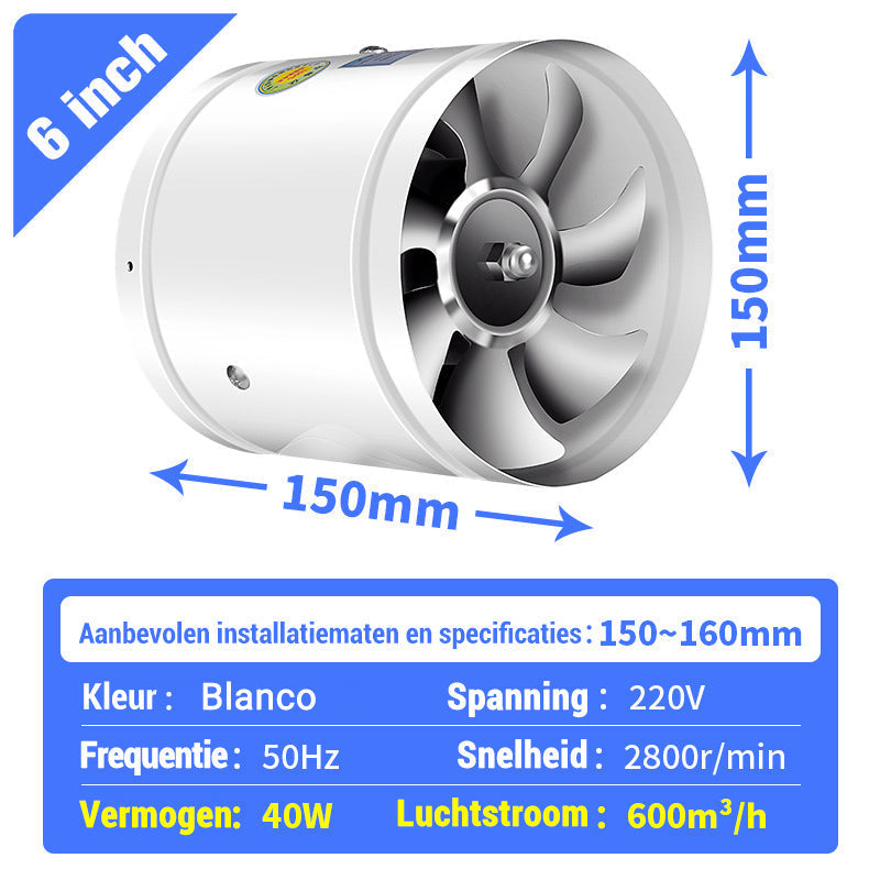 Super Zuigkracht-Multifunctionele Krachtige Stille Afzuigventilator