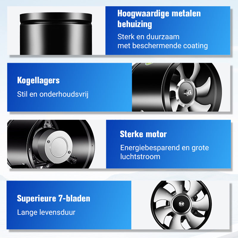 Super Zuigkracht-Multifunctionele Krachtige Stille Afzuigventilator