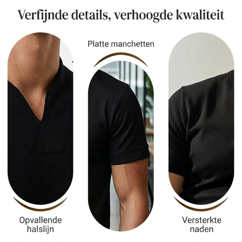 ⏰ Nu slechts 50% korting! 💎 Heren Gentlemans Zakelijke Korte Mouwen Fitness T-shirt