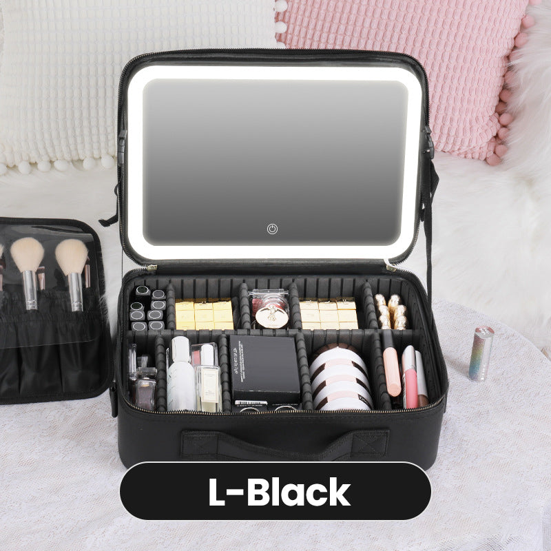✨ Draagbare make-uptas met LED-spiegel — Overal een onberispelijke make-up