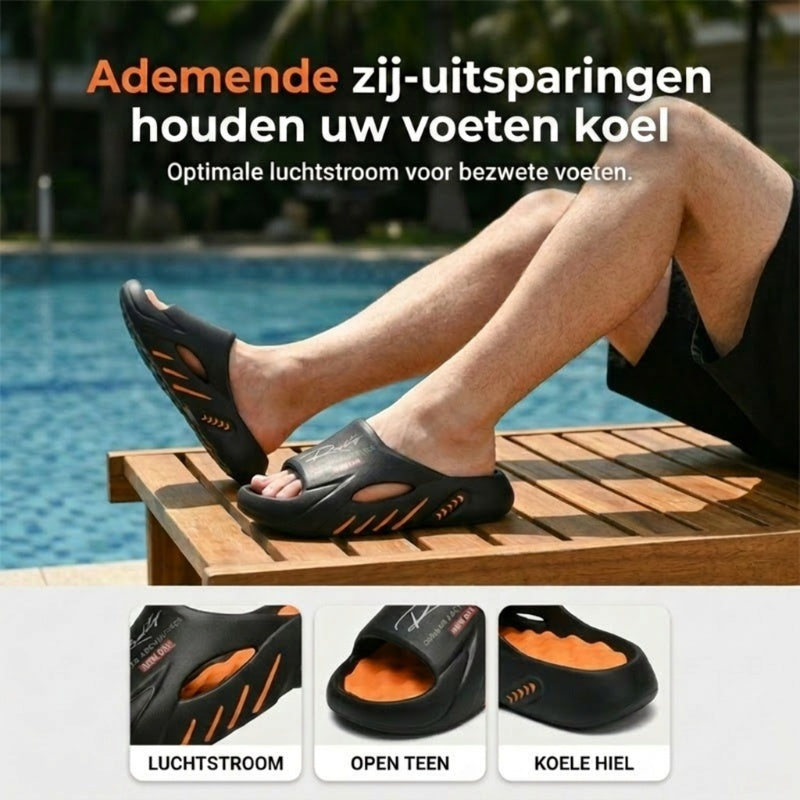 ☁️🦶 Pantoffels van traagschuim | Voetboogondersteuning, antislip, geschikt voor nat en droog gebruik, gemakkelijk aan en uit te trekken, stijlvol en veelzijdig
