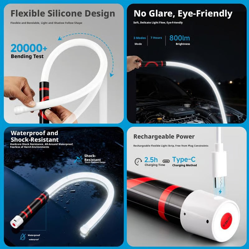 💡 Lampe de travail LED rechargeable et flexible